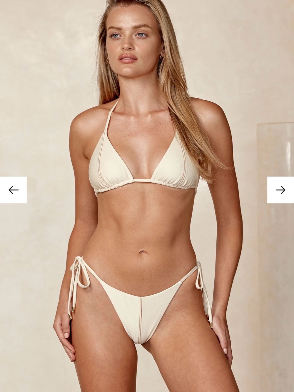Brand new Monday Swimwear Palma Cream Triangle Bikini Top and Bottom Set